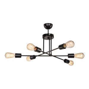 Deckenleuchte Derry 6xE27 Metall Schwarz [lux.pro]