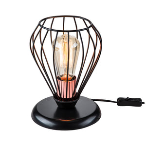 Tischleuchte Grays E27 Metall Schwarz / Kupferfarben [lux.pro]