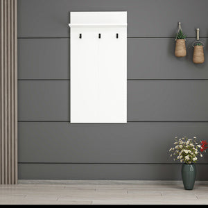 Garderobenpaneel Farsø mit Ablage und 3 Haken Weiß [en.casa]