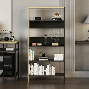 Bücherregal Herlev mit 4 Ablagen Artisan Eicheoptik / Schwarz [en.casa]