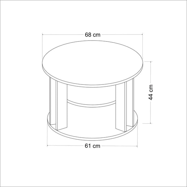 Couchtisch Hammel mit unterer Ablage Eichenoptik / Anthrazit [en.casa]