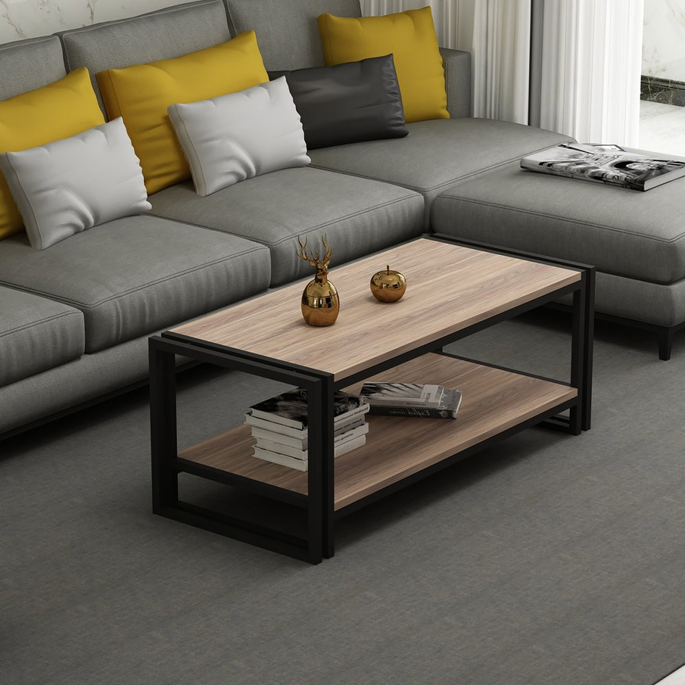 Couchtisch Græsted-Gilleleje mit unterer Ablage Eichenoptik [en.casa]