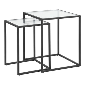 Satztisch Holstebro Schwarz/Transparent [en.casa]