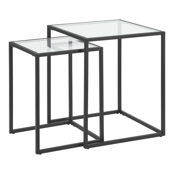 Satztisch Holstebro Schwarz/Transparent [en.casa]