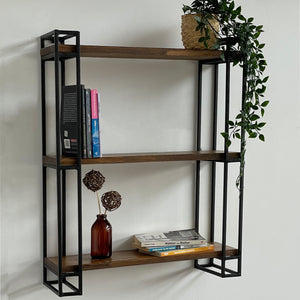 Wandregal Falster Kiefernholz, gebeizt [en.casa]