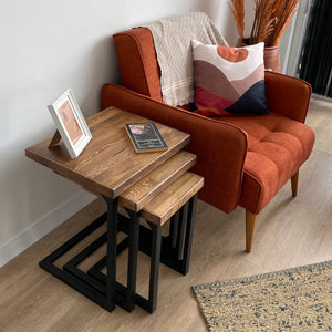 Satztisch Rørvig im 3er Set Kiefernholz, gebeizt [en.casa]