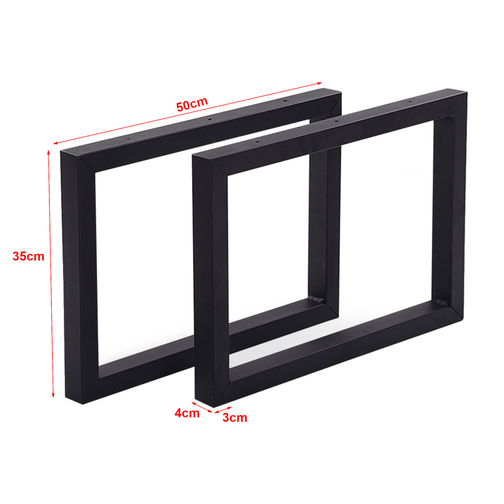 Tischgestell Lunderskov 2er - Set Stahl 35x50cm Schwarz [en.casa] - premiumXL