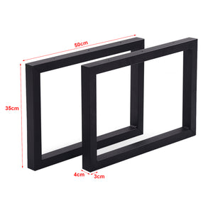 Tischgestell Lunderskov 2er-Set Stahl 35x50cm Schwarz [en.casa]