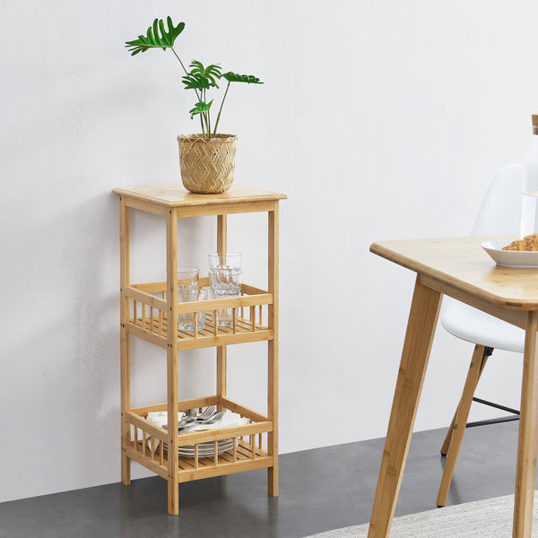 Standregal Pyhäjärvi Bambus 79x33x33 cm Natur [en.casa]