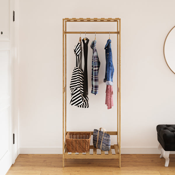 Garderobenständer Løgumkloster 160x64x30 cm Kiefernholz [en.casa]