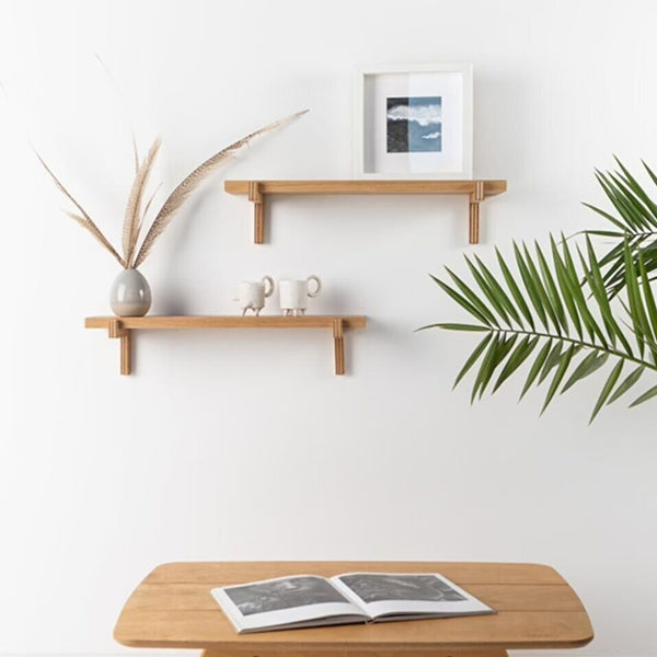 Wandregal Rødby 2er Set 55x15x12 cm Buche [en.casa]