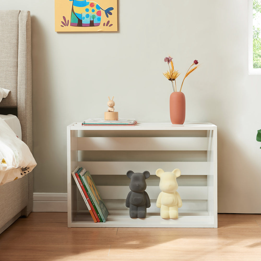 Beistelltisch Rønde 43x64x33 cm Weiß [en.casa] - premiumXL