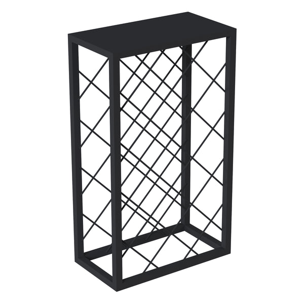Weinregal Amasia aus Metall 74x45x22 cm Schwarz [en.casa]