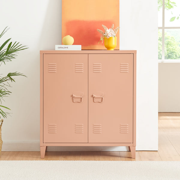 Metallschrank Oripää - 90x80x33cm - Hellbraun