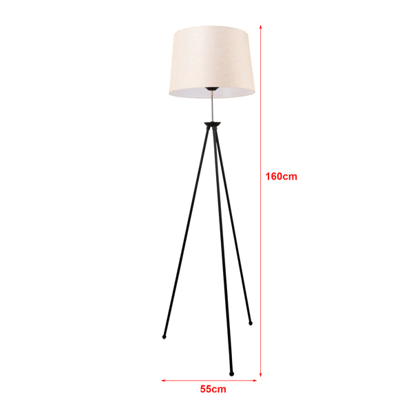 Stehleuchte Orpington 1 x E27 Metall Schwarz / Cremefarben [lux.pro]