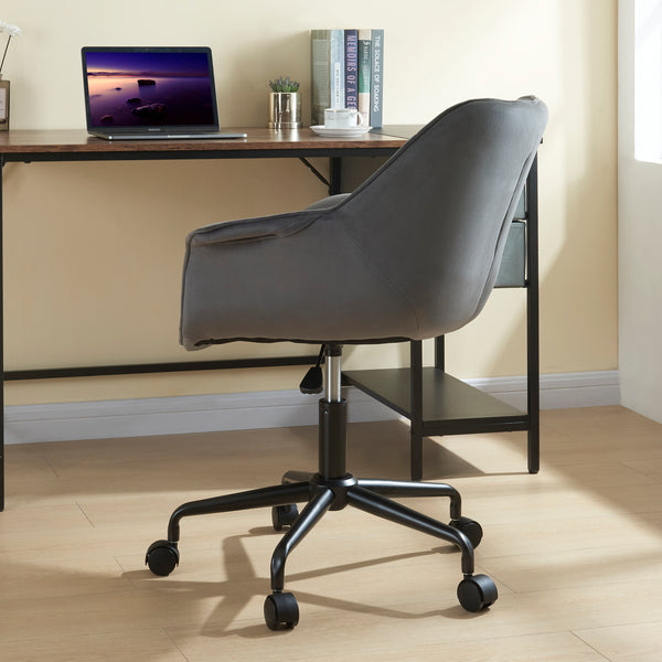 Bürostuhl Kaavi Dunkelgrau [en.casa]