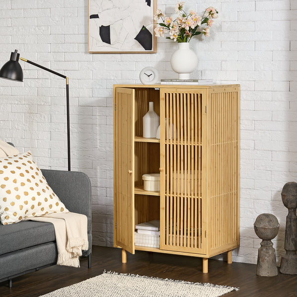 Beistellschrank Grong Bambus [en.casa]