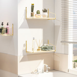 Wandregal Muurame 40x14x17 cm Goldfarben [en.casa]