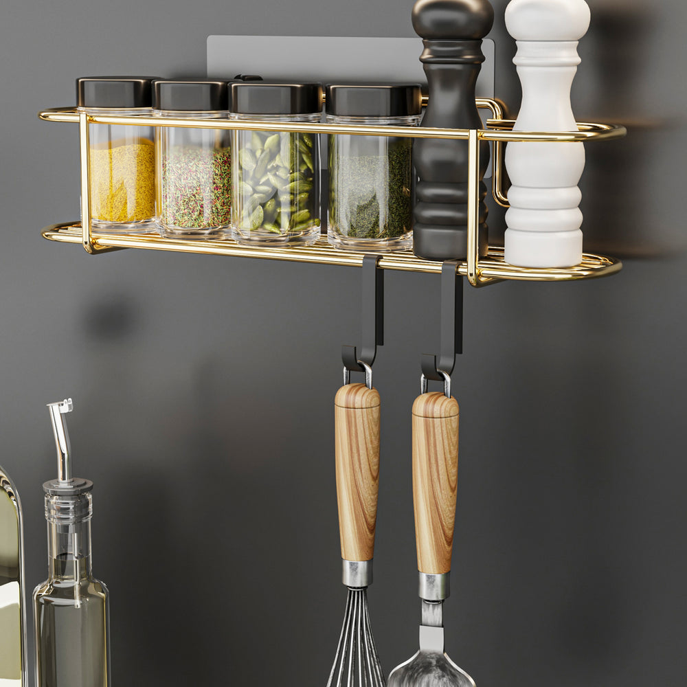 Gewürzregal Naantali mit 2 Haken Goldfarben [en.casa] - premiumXL