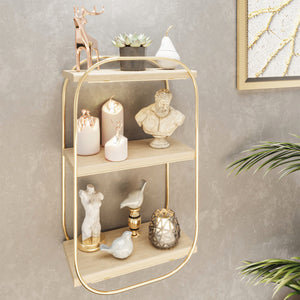 Wandregal Parkano 47x28x14 cm Goldfarben [en.casa]