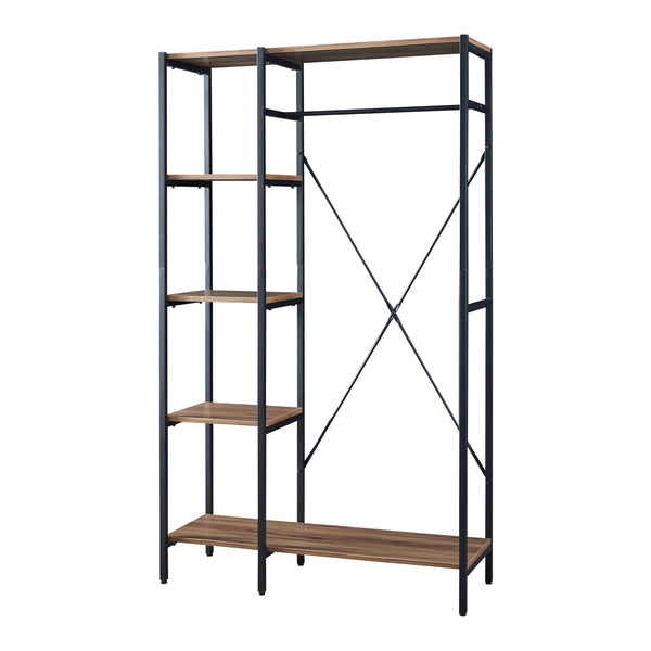 Garderobenständer Hvidovre 170x100x35 cm Schwarz/Holzfarben [en.casa]