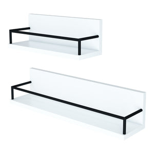 Wandregal Grue 2er Set Weiß/Schwarz [en.casa]