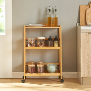 Servierwagen Huddinge 80x53x30 cm Bambus [en.casa]