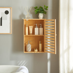 Badezimmerschrank Järfälla 55x37x16 cm Bambus [en.casa]