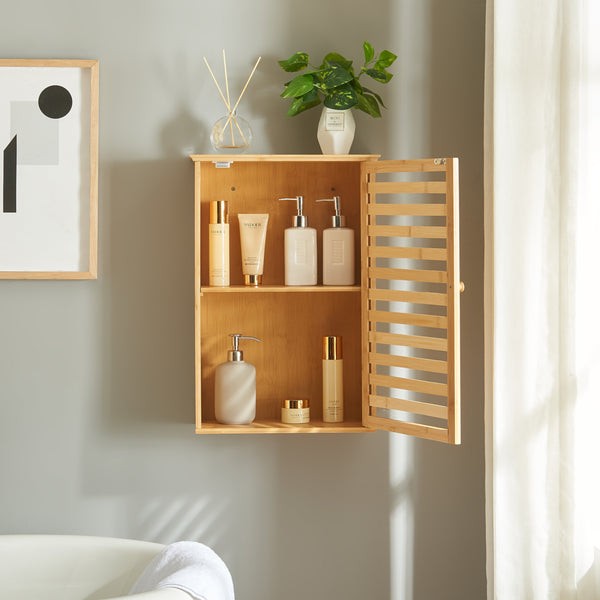 Badezimmerschrank Järfälla 55x37x16 cm Bambus [en.casa]