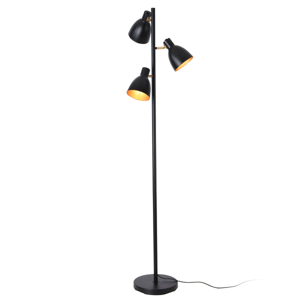 Stehlampe Witney 3-flammig Schwarz / Goldfarben [lux.pro]