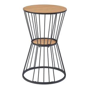 Beistelltisch Fossbergom Schwarz/Eiche-Optik [en.casa]