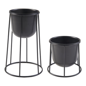 Pflanzenständer Nesseby 2er Set Metall Schwarz [en.casa]