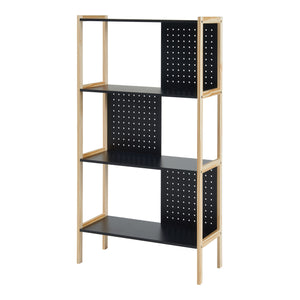 Standregal Dønna 120x63x28cm Schwarz/Holzfarben [en.casa]