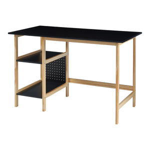 Schreibtisch Dønna 120x60x75cm Schwarz/Holzfarben [en.casa]