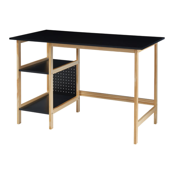 Schreibtisch Dønna 120x60x75cm Schwarz/Holzfarben [en.casa]