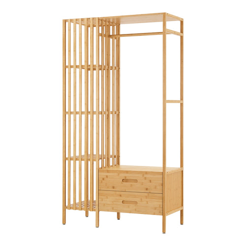 Garderobenständer Varanger 185x100x45 cm Bambus [en.casa]