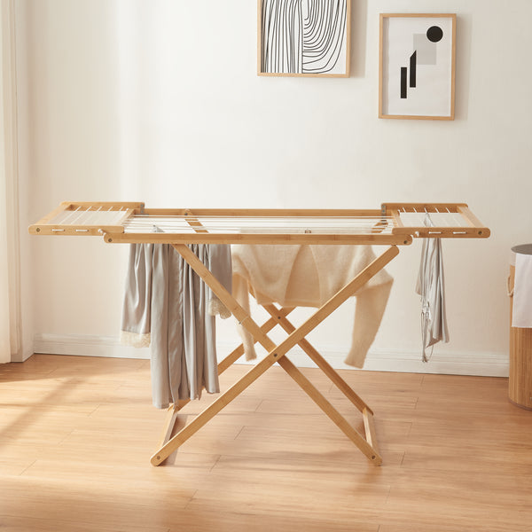 Klappbarer Wäscheständer Fakala 154x59x82 cm Bambus [en.casa]