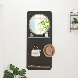 Garderobenpaneel Helsinge mit Spiegel 140x60x16 cm [en.casa]