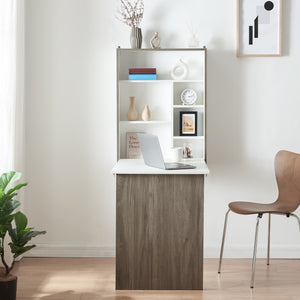 Wandklapptisch Greve Weiß / Holzoptik [en.casa]