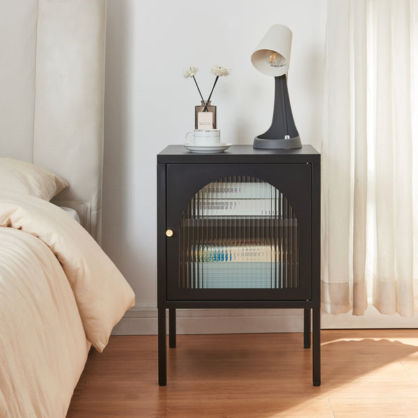 Nachtschrank Karlskrona 60x42,5x40 cm Schwarz, matt [en.casa]