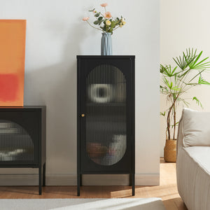 Beistellschrank Karlskrona 102x43x40 cm Schwarz, matt [en.casa]