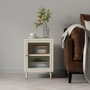 Beistellschrank Lindau 56x40x40 cm Cremeweiß [en.casa]