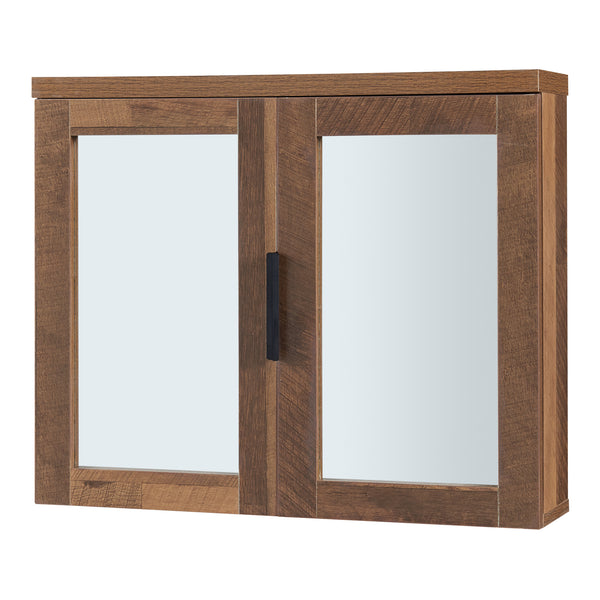 Spiegelschrank Namsskogan 50x60x15cm Walnussoptik [en.casa]
