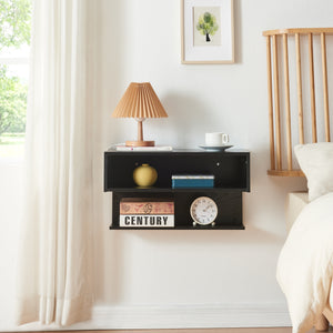 Wandregal Gauldal 57x30x32 cm Schwarz [en.casa]