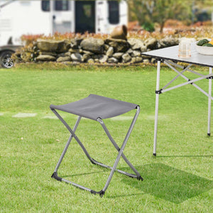 2-in-1 Campinghocker und -Tisch Barete 47x47x37 cm Grau [en.casa]