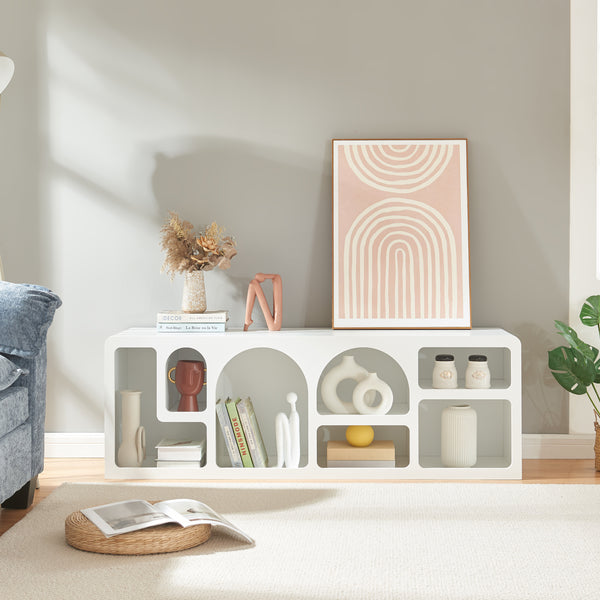 Fernsehtisch Vågå 140x40x48 cm Weiß [en.casa]