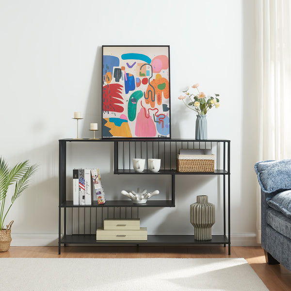 Konsolentisch Oxelösund 120x33x80 cm Schwarz [en.casa]