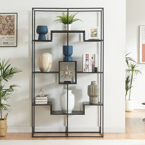 Standregal Råde Metall 180x100x35 cm Schwarz [en.casa]