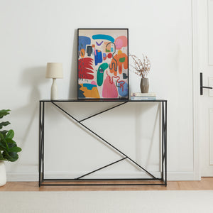 Konsolentisch Rättvik 120x30x80 cm Schwarz [en.casa]