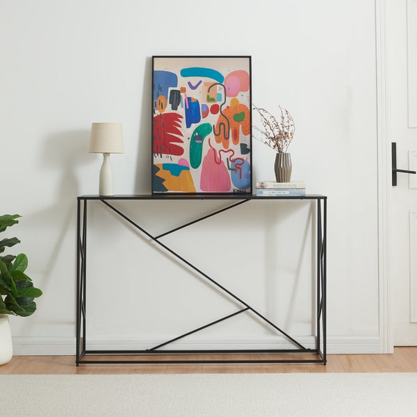 Konsolentisch Rättvik 120x30x80 cm Schwarz [en.casa]